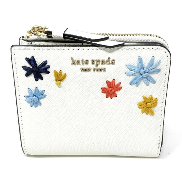 Kate Spade Handbags - Kate Spade Reiley Raffia Small L-Zip Bifold Wallet
